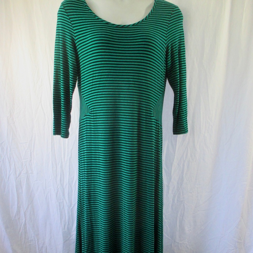 Nurture Maxi Dress Sz XL Green Black Stripe Jersey